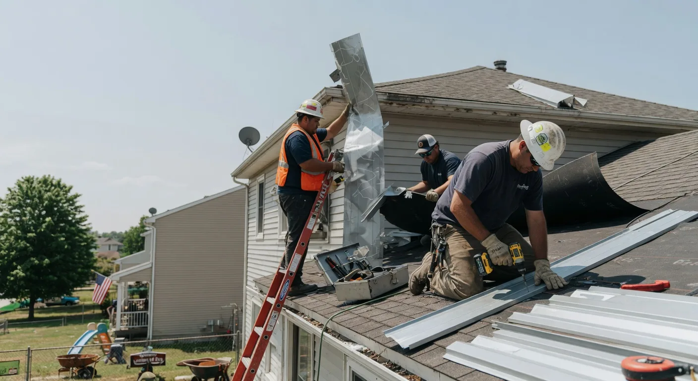 Storm Damage Metal Roof Repair in Stinesville, IN